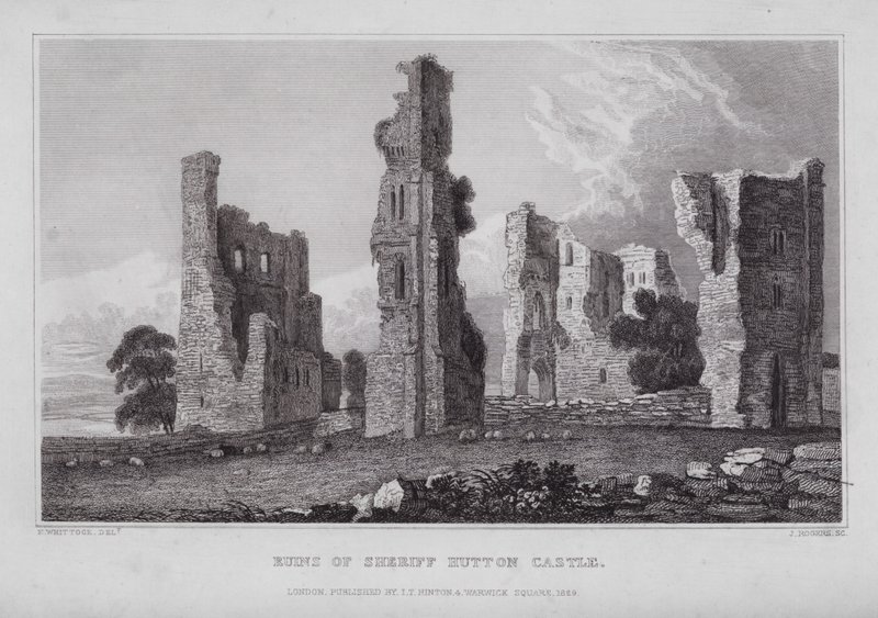 Ruines du château de Sheriff Hutton - Nathaniel (after) Whittock