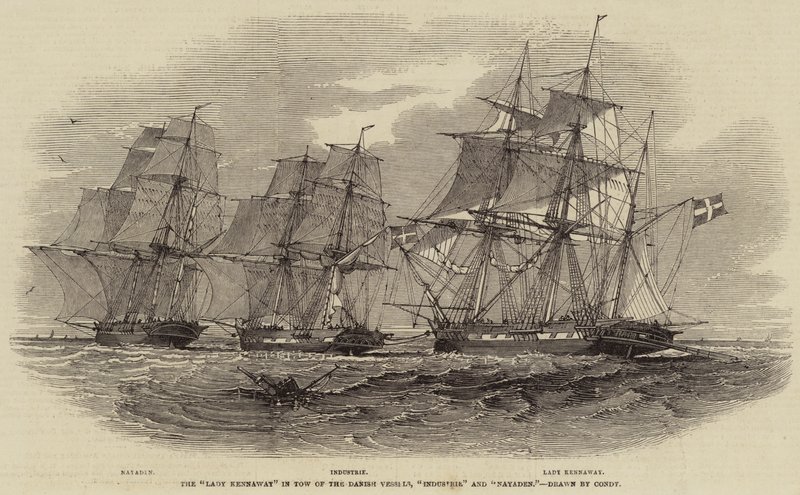 Le Lady Kennaway remorqué par les navires danois, Industrie et Nayaden - Nicholas Matthews Condy