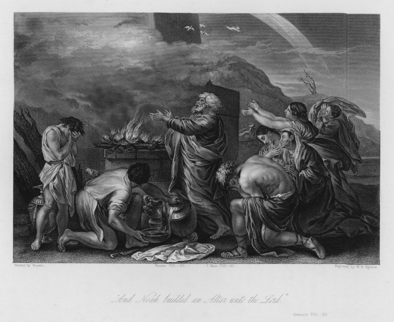 Le Sacrifice de Noé, Genèse VIII, 20 - Nicolas (after) Poussin