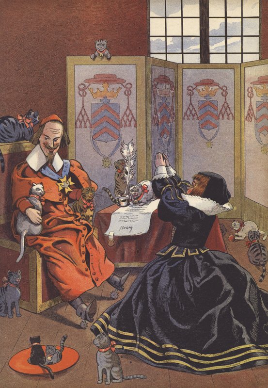Cardinal Richelieu avec ses chats - Onfray de Breville Job