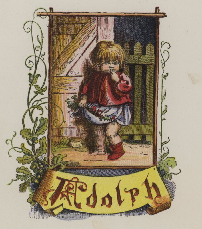 Petit garçon appelé Adolph (lithographie en couleur) - Oskar Pletsch