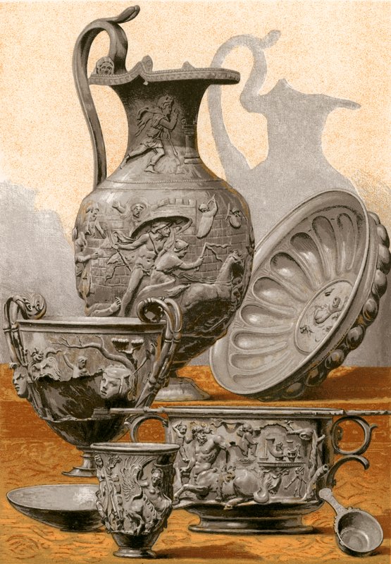 Vases en argent trouvés à Bernay - P. Sellier