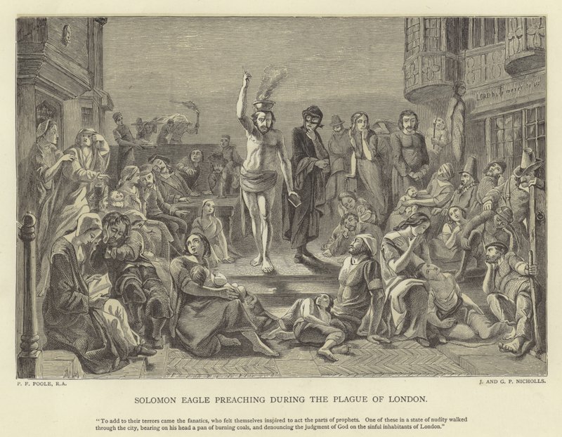 Solomon Eagle prêchant pendant la peste de Londres - Paul Falconer Poole