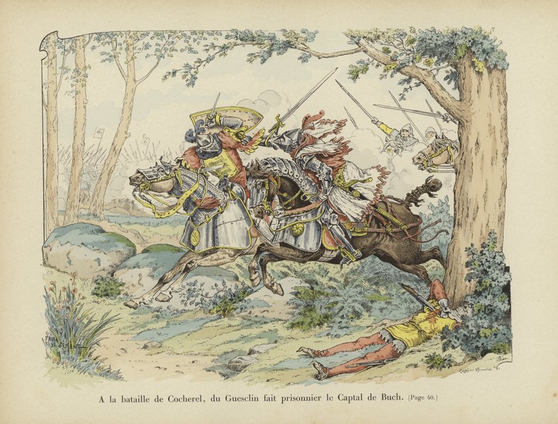 Bertrand du Guesclin capture le Captal de Buch à la bataille de Cocherel, 1364 - Paul de Semant