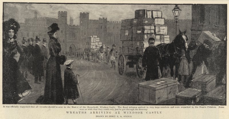 Arrivée des couronnes au château de Windsor - Percy F.S. Spence