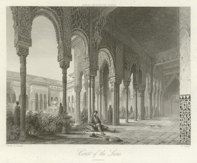 Cour des Lions, Alhambra, Grenade, Espagne - Philibert Joseph Girault de Prangey
