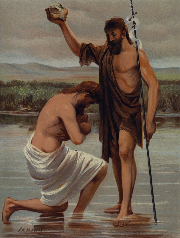Le baptême dans le Jourdain - Philip Richard Morris