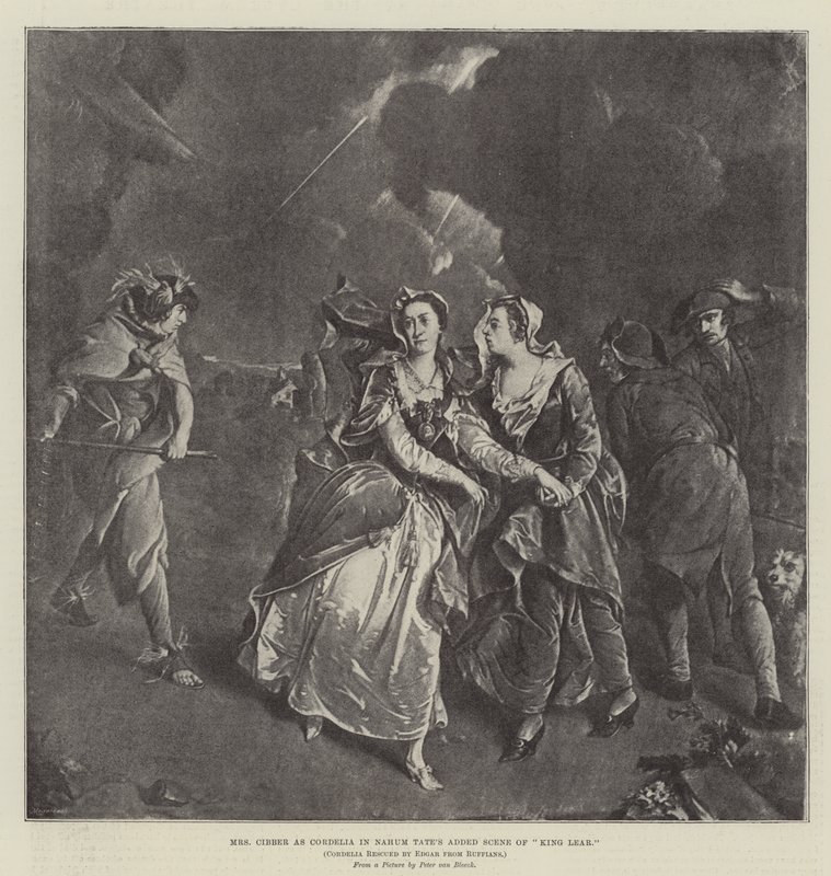 Mme Cibber en Cordélia dans la scène ajoutée de Nahum Tate de King Lear - Pieter van Bleeck
