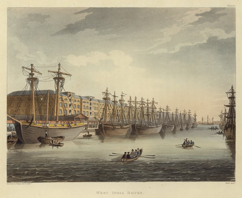 Docks des Indes occidentales - Pugin and Rowlandson