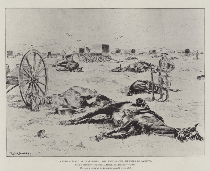 La résistance de Cronje à Paardeberg, le camp boer, détruit par la lyddite - Ralph Cleaver