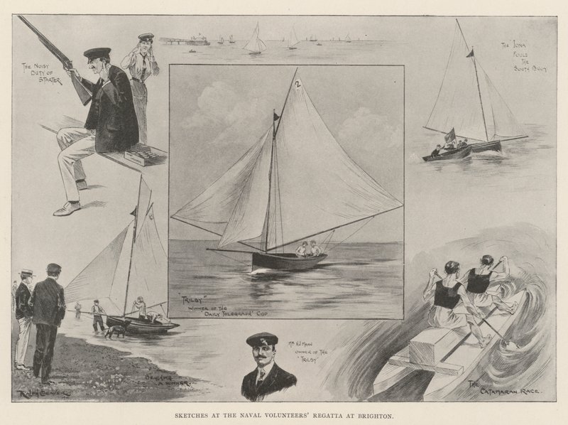 Croquis à la régate des volontaires navals à Brighton - Ralph Cleaver