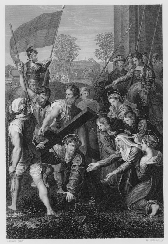 Porter la croix (gravure) - after Raphael