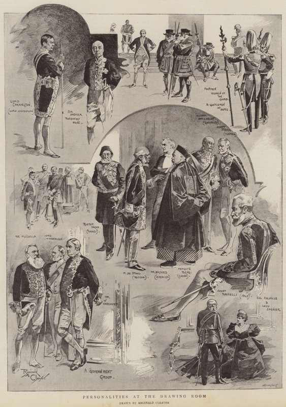 Personnalités au salon (litho) - Reginald Thomas Cleaver