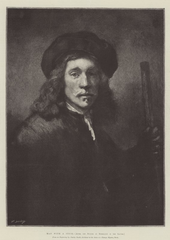 Homme avec un bâton - Rembrandt van Rijn
