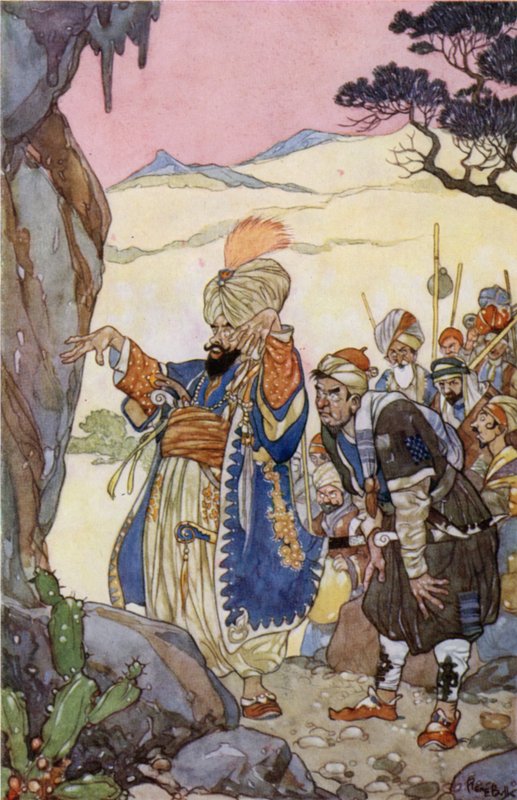 Sésame, ouvre-toi! (lithographie en couleur) - René Bull
