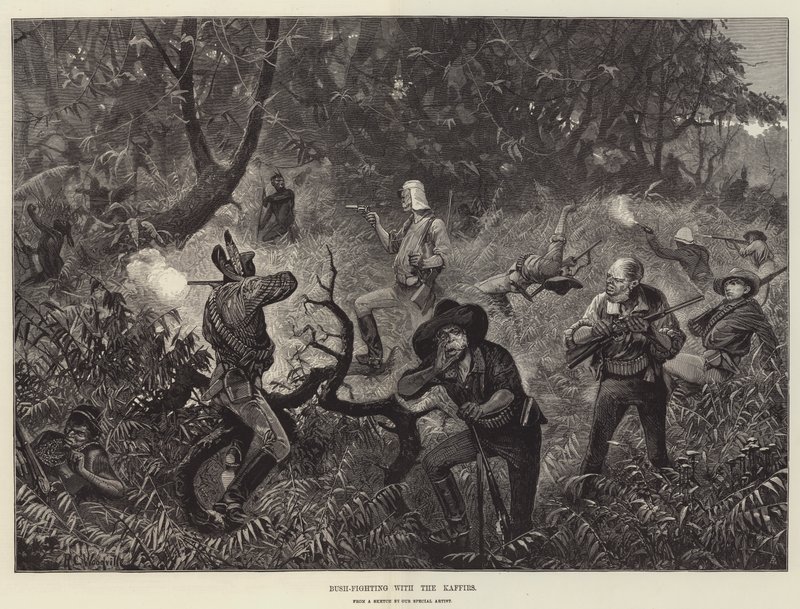 Combat de brousse avec les Kaffirs - Richard Caton Woodville junior