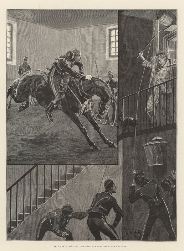 Esquisses de la vie militaire, le nouveau subalterne, jour et nuit - Richard Caton Woodville junior