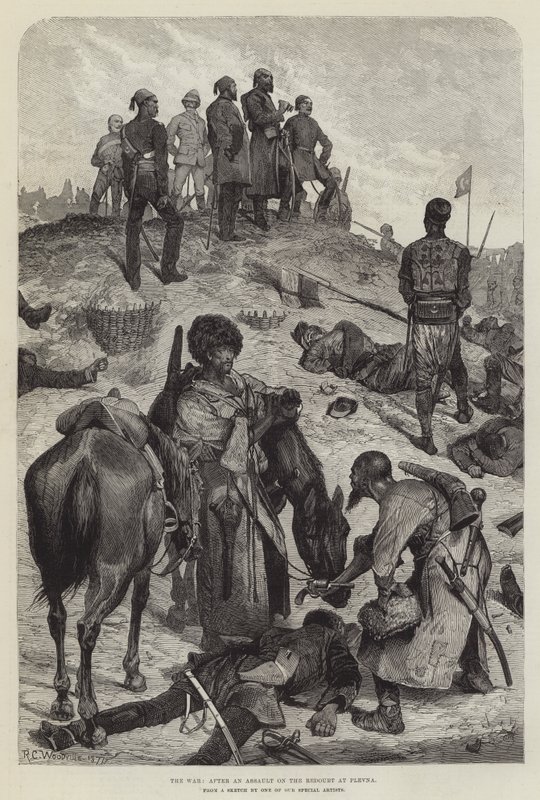 La guerre, après une attaque sur le redoute à Plevna - Richard Caton Woodville junior