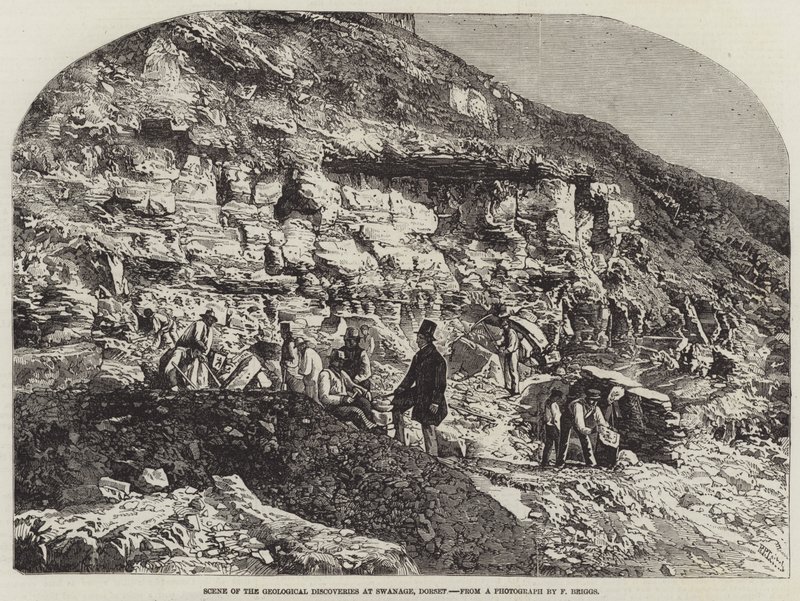 Scène des découvertes géologiques à Swanage, Dorset - Richard Principal Leitch