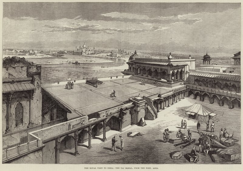La visite royale en Inde, le Taj Mahal, depuis le fort, Agra - Richard Principal Leitch
