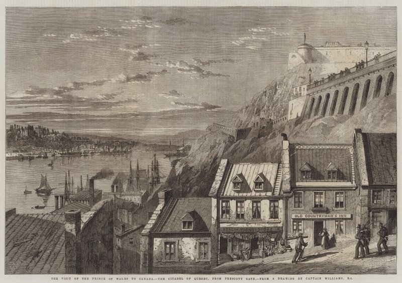 La visite du prince de Galles au Canada, la citadelle de Québec, depuis la porte Prescott - Richard Principal Leitch