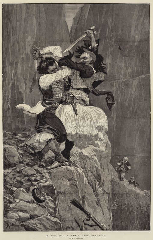 Régler un différend frontalier - Richard Caton Woodville junior