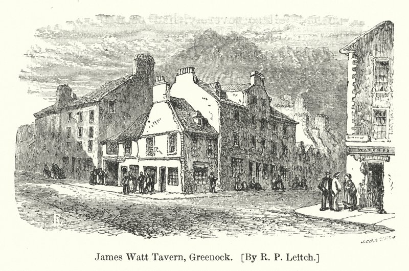 James Watt Tavern, Greenock (gravure) - Richard Principal (after) Leitch
