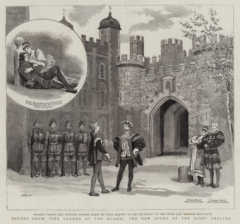 Scènes de The Yeomen of the Guard, la nouvelle opéra au Savoy Theatre - Robert Barnes