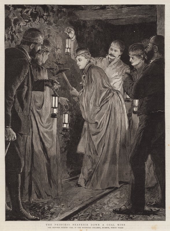 La princesse Béatrice dans une mine de charbon - Robert Barnes