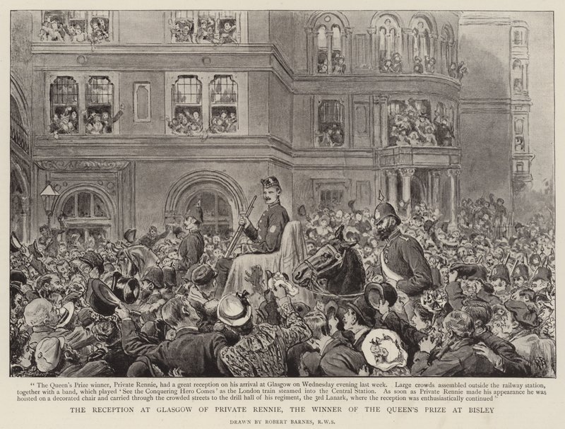 La réception à Glasgow du soldat Rennie, le gagnant du prix de la reine à Bisley - Robert Barnes