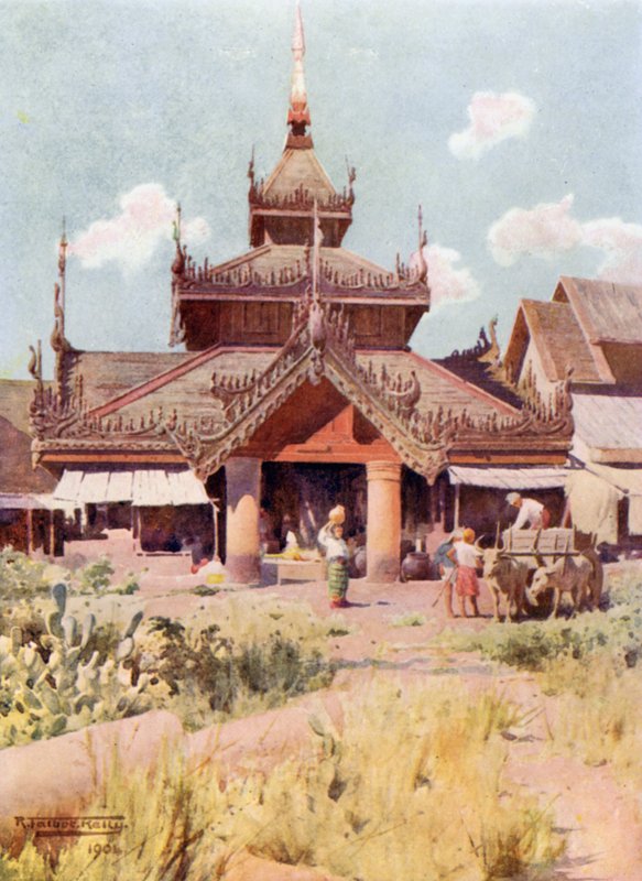 Entrée du bazar au Shwe Dagon - Robert George Talbot Kelly