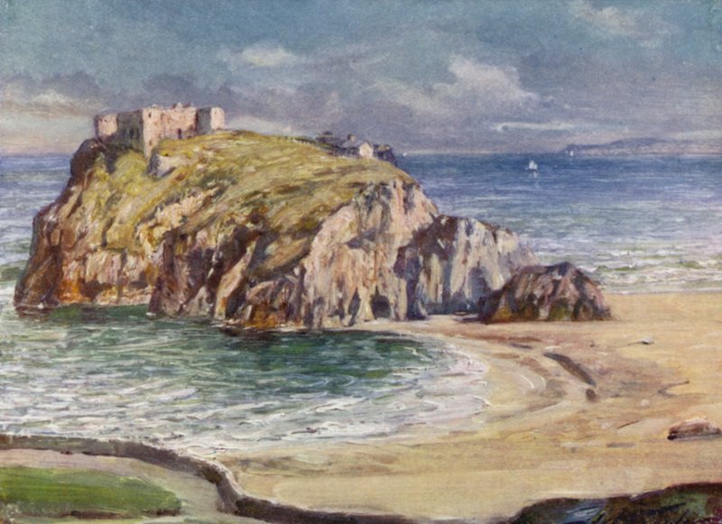 Le rocher de Sainte-Catherine, Tenby (lithographie en couleur) - Robert (after) Fowler
