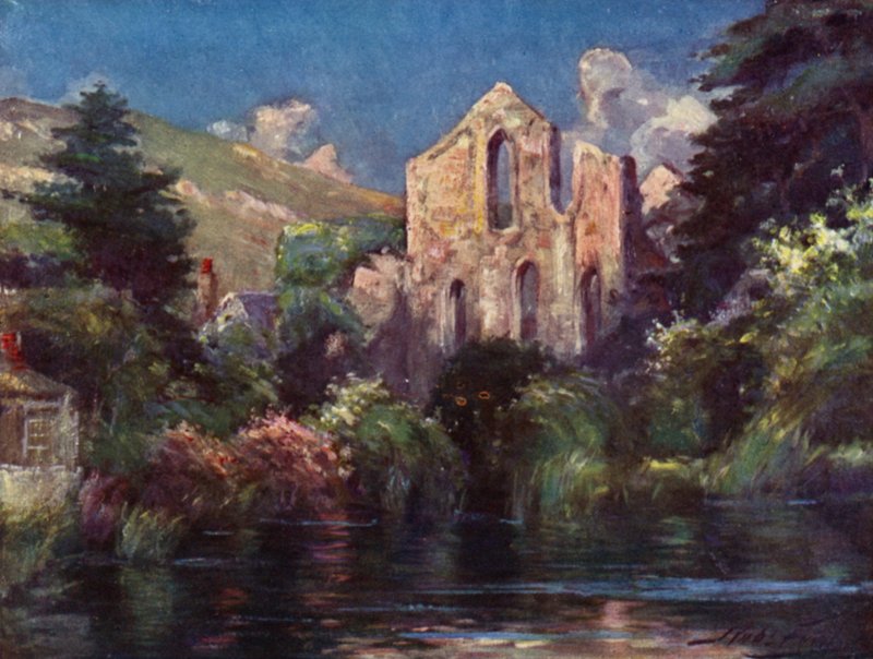Abbaye de Valle Crucis (lithographie en couleur) - Robert (after) Fowler