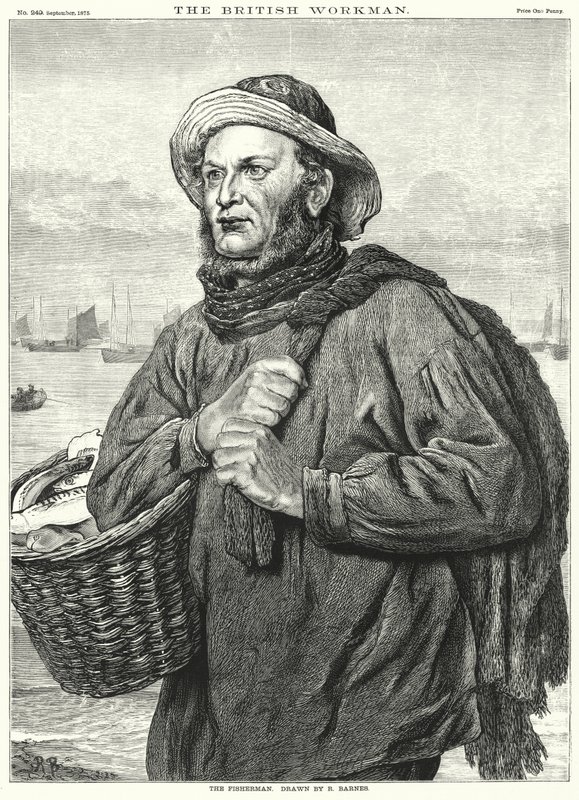 Le pêcheur (gravure) - Robert Barnes