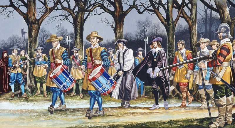 La dernière marche de Charles Ier (gouache sur papier) - Ron Embleton