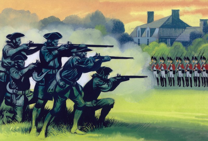 La bataille de Lexington (gouache sur papier) - Ron Embleton