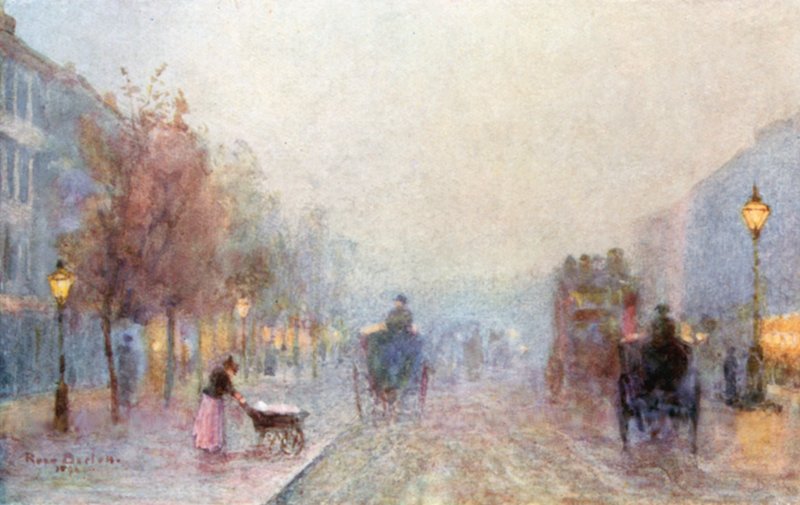 Brompton Road par une soirée brumeuse - Rose Maynard Barton
