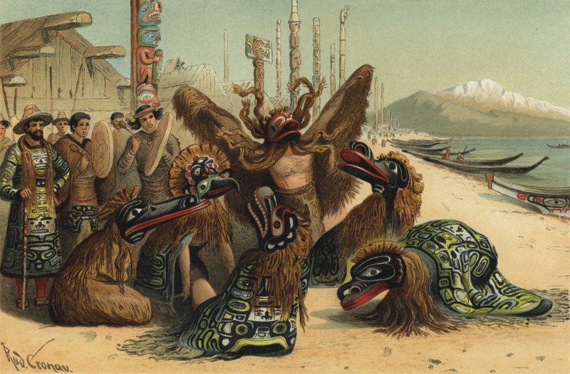 Danse masquée du peuple Nuxalk de Colombie-Britannique - Rudolf Cronau