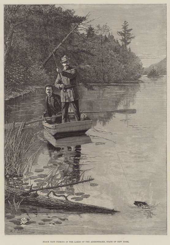Pêche au black bass dans les lacs des Adirondacks, État de New York - Rufus Fairchild Zogbaum
