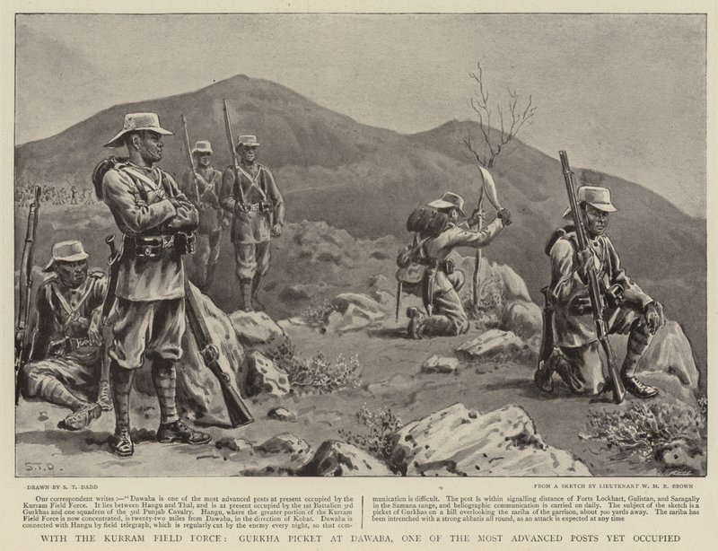 Avec la force de campagne de Kurram, poste avancé Gurkha à Dawaba - S.T. Dadd