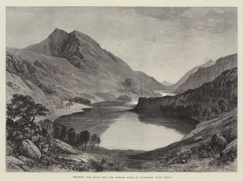 Thirlmere, depuis Raven Crag; la source proposée de l