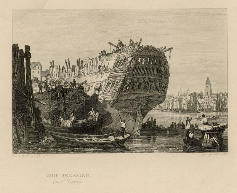 Démantèlement de navires en face de Wapping - Samuel Prout