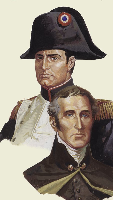 Napoléon et Wellington (gouache sur papier) - Severino Baraldi