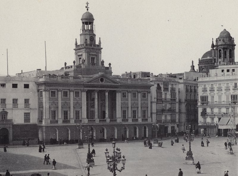 Cadix : Plaza de Isabel II (photo n/b) - Spanish Photographer