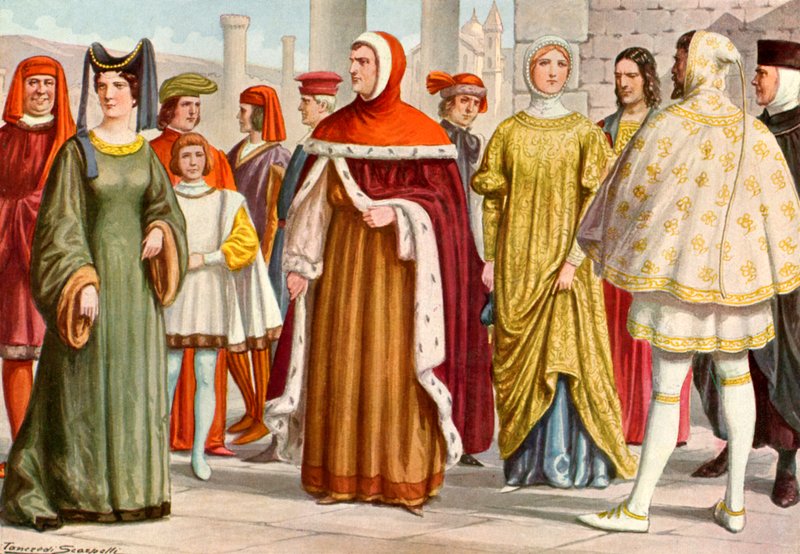 Costumes toscans du 14ème siècle - Tancredi Scarpelli