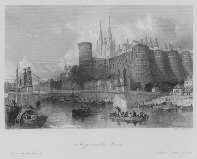 Angers, sur la Maine (gravure) - Thomas (after) Allom