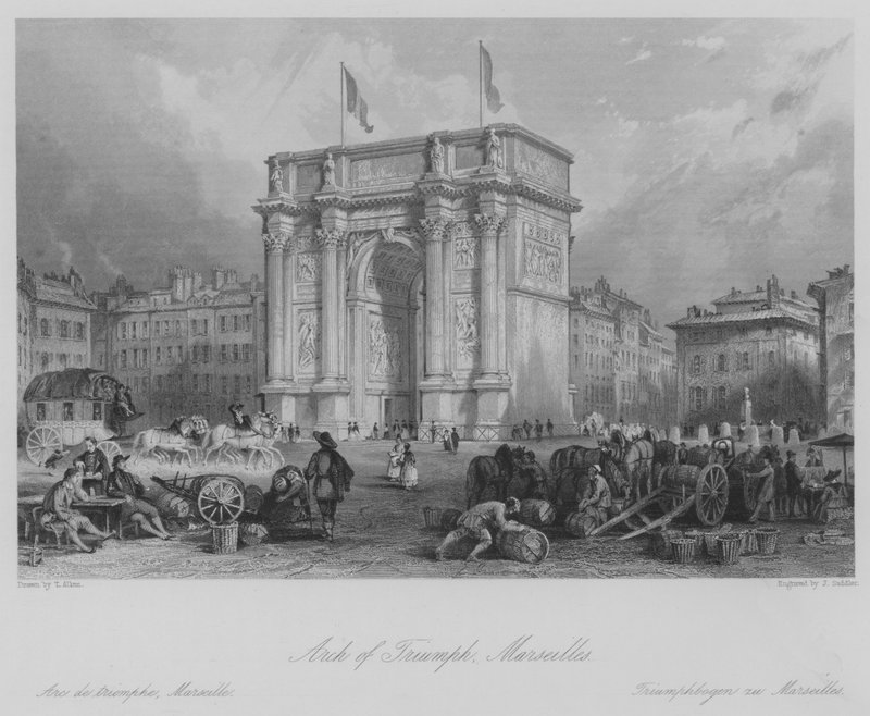 Arc de Triomphe, Marseille - Thomas (after) Allom