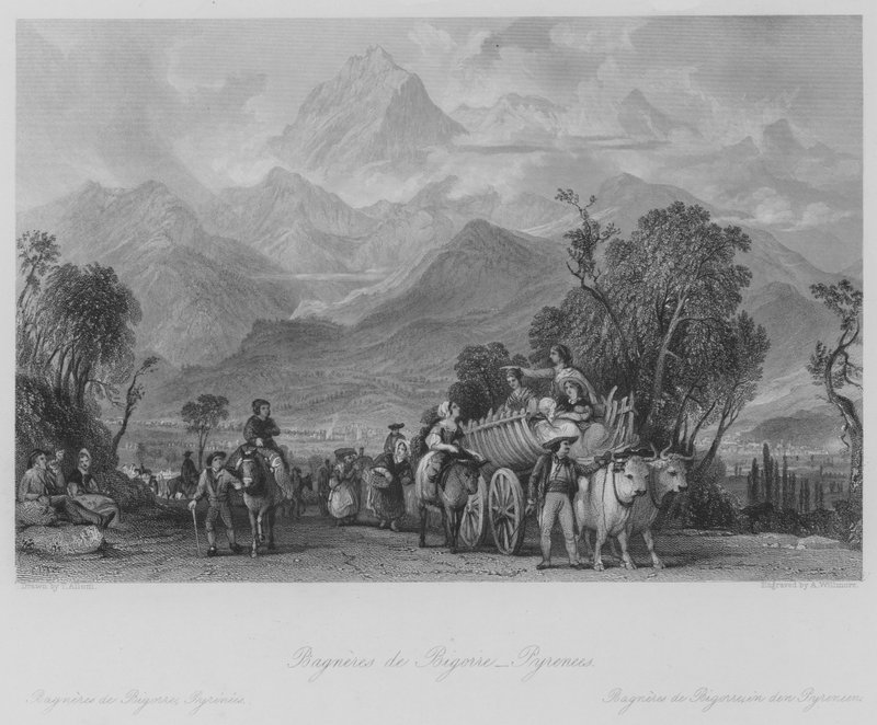 Bagnères-de-Bigorre, Pyrénées (gravure) - Thomas (after) Allom