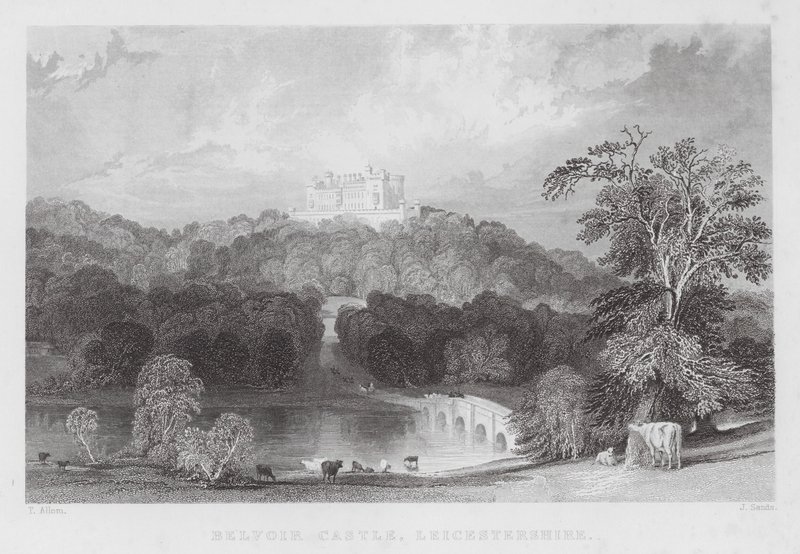Château de Belvoir, Leicestershire (gravure) - Thomas (after) Allom