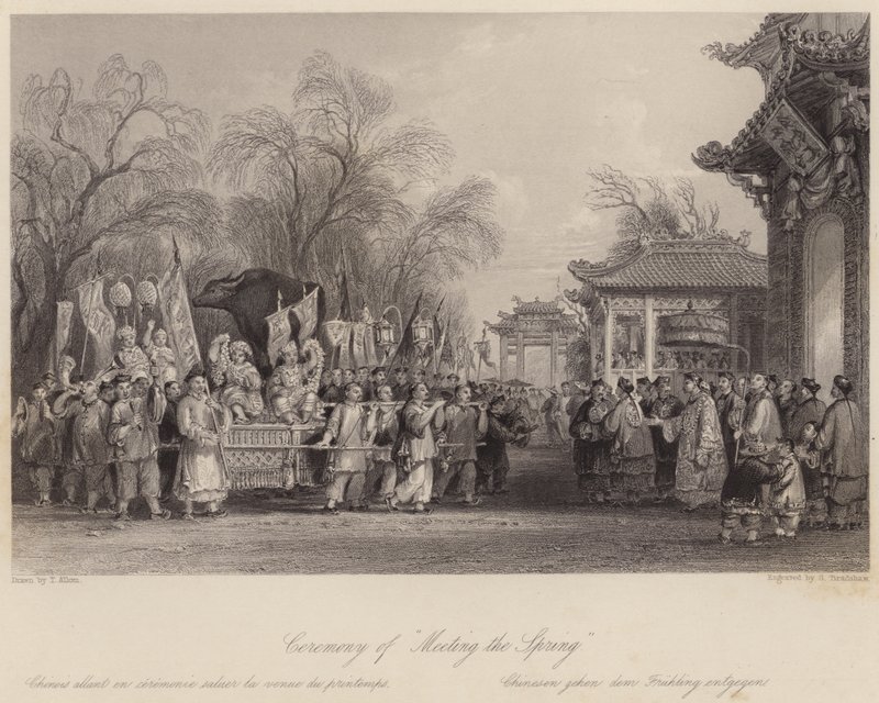 Cérémonie de "Rencontre du Printemps" (gravure) - Thomas (after) Allom